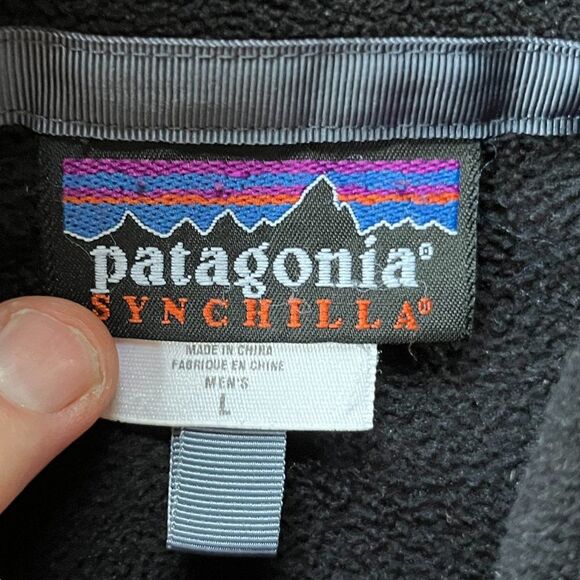 Patagonia Synchilla Black Full Zip Fleece Hiking Jacket   Mens Size Large - Picture 3 of 9
